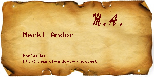 Merkl Andor névjegykártya